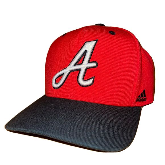 Atlanta Braves Adidas MLB Climalite Adjustable Strap Hat Cap Red Embroidered - Picture 1 of 11